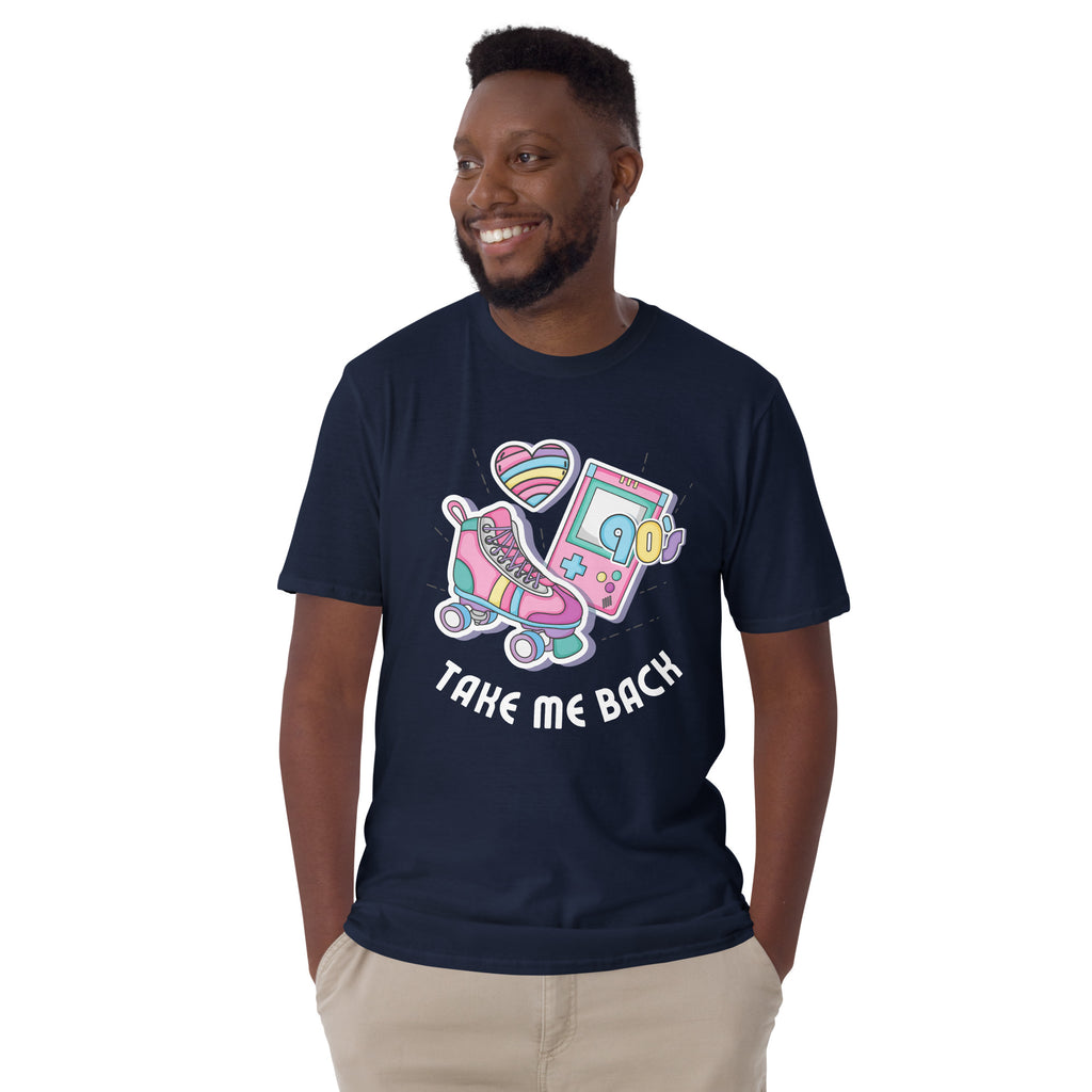 Take Me Back To The 90's - Short-Sleeve Unisex T-Shirt Unisex T-shirt Globally Fulfilled Printed Worldwide Retro