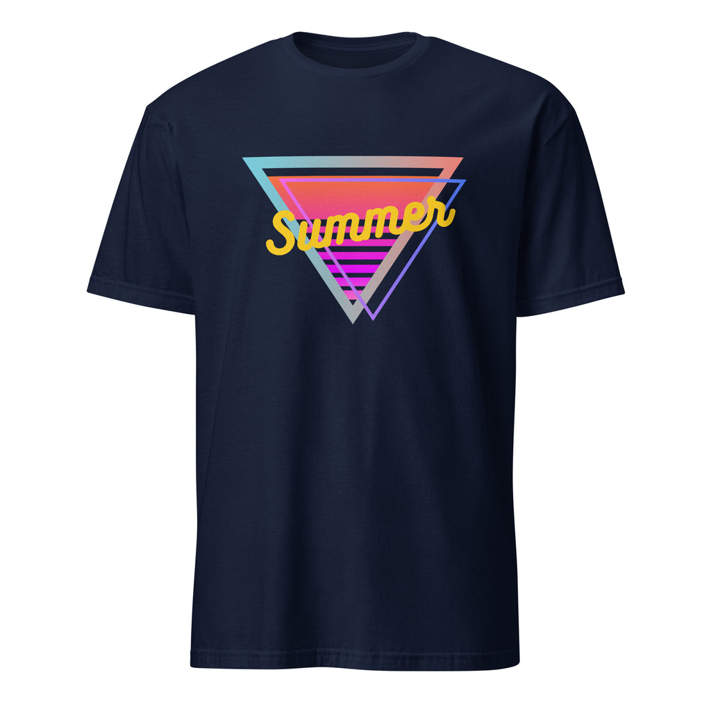 80's Summer - Short-Sleeve Unisex T-Shirt Navy Unisex T-shirt Globally Fulfilled Printed Worldwide Retro Summer