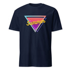 80's Summer - Short-Sleeve Unisex T-Shirt Navy Unisex T-shirt Globally Fulfilled Printed Worldwide Retro Summer