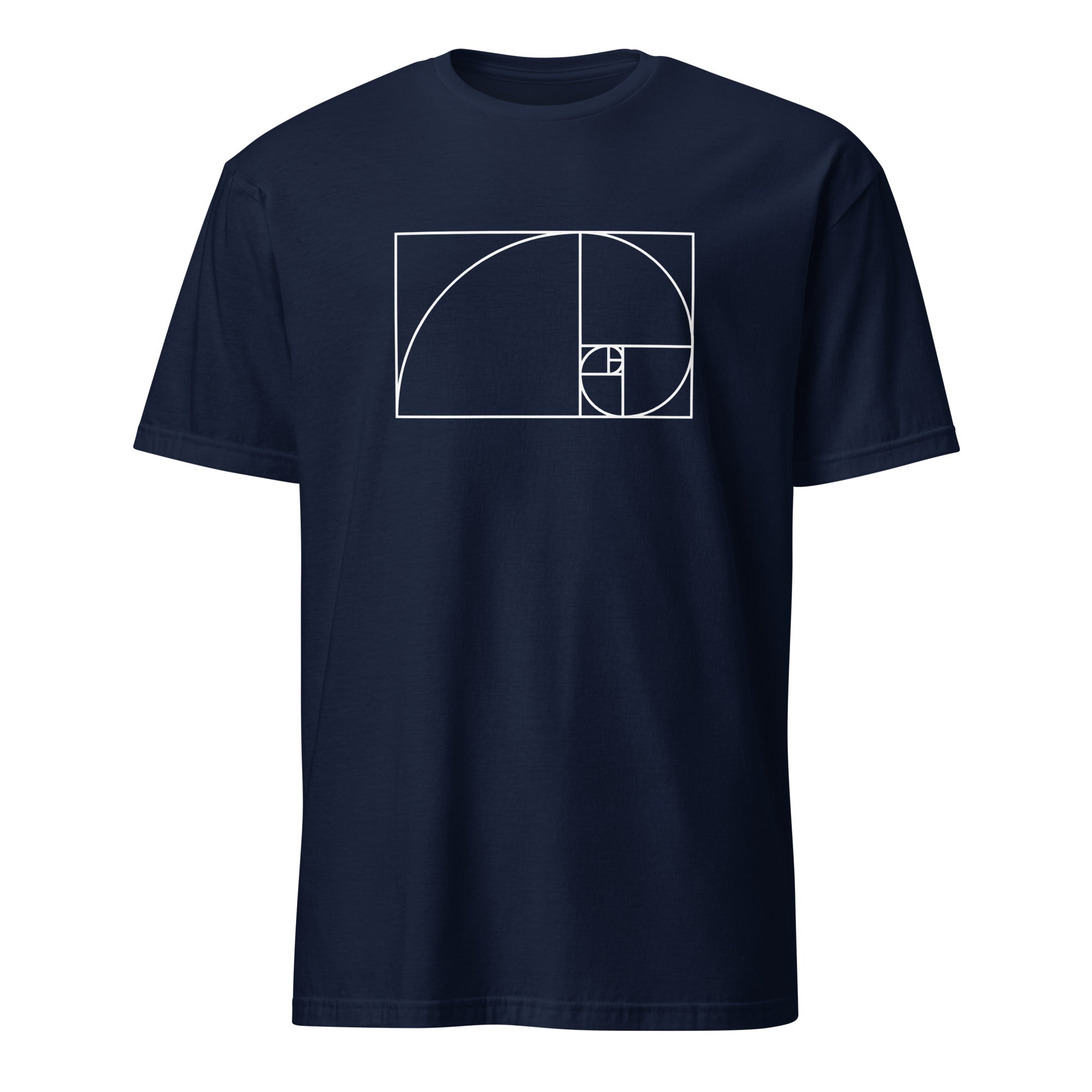 Fibonacci - Short-Sleeve Unisex T-Shirt Navy Unisex T-shirt Globally Fulfilled Maths Printed Worldwide Science