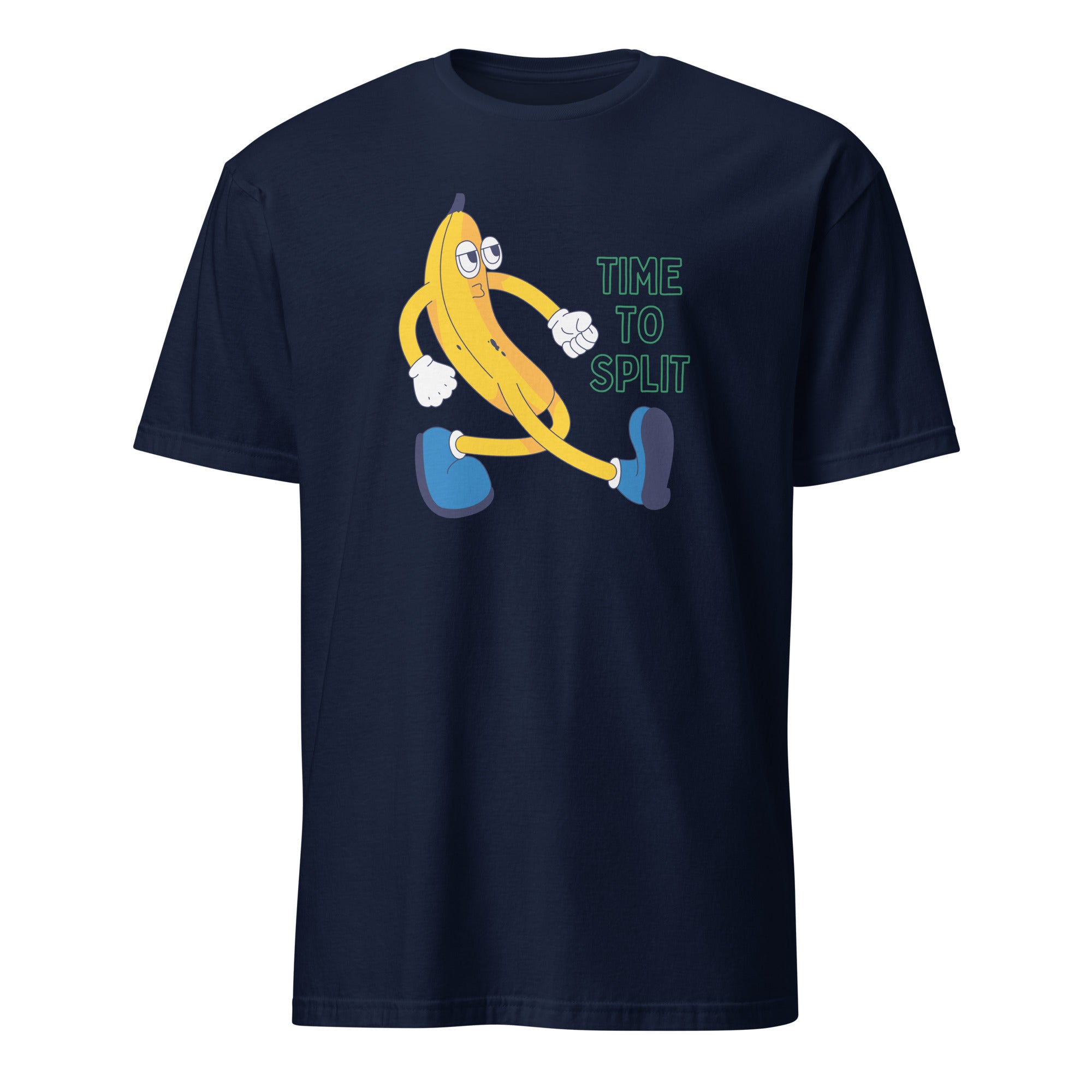 Banana, Time To Split - Short-Sleeve Unisex T-Shirt Navy Unisex T-shirt Food Funny Globally Fulfilled Printed Worldwide