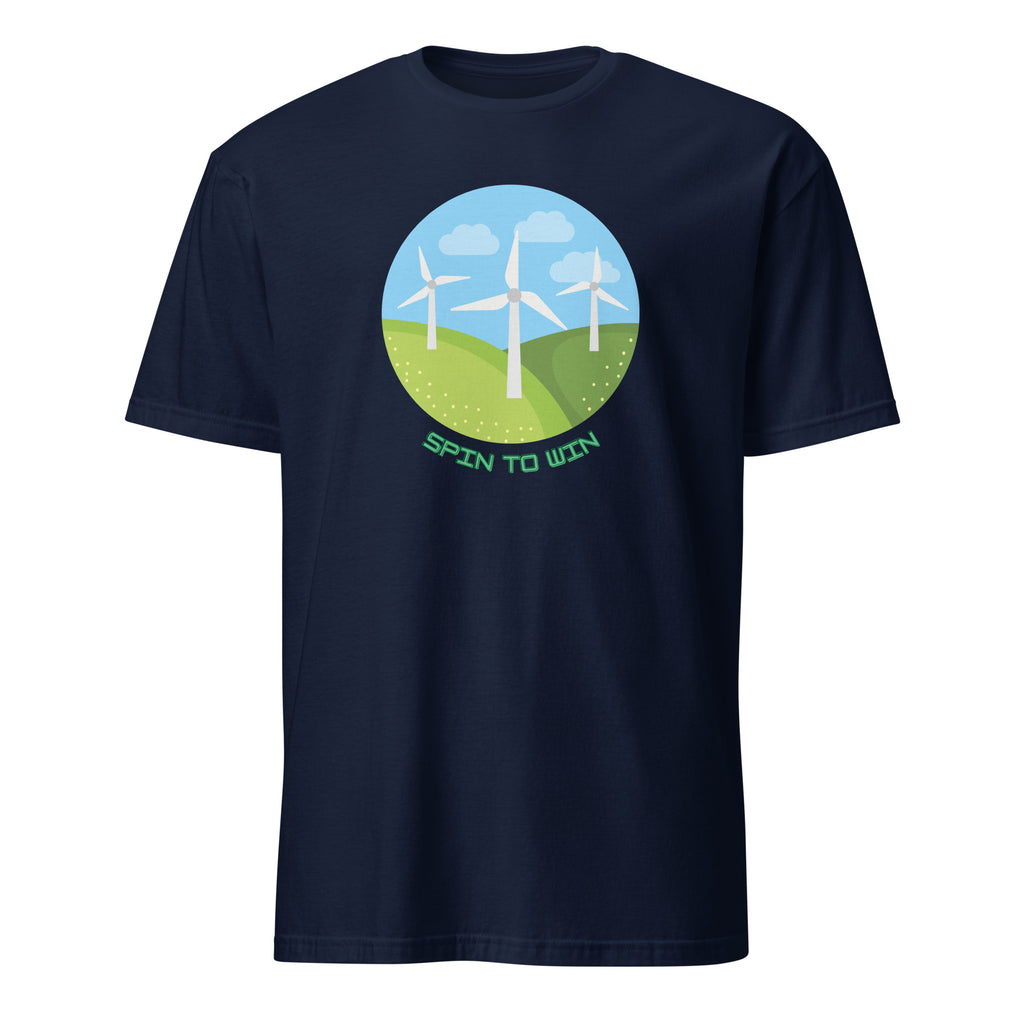Spin To Win - Short-Sleeve Unisex T-Shirt Navy Unisex T-shirt Environment Globally Fulfilled Printed Worldwide