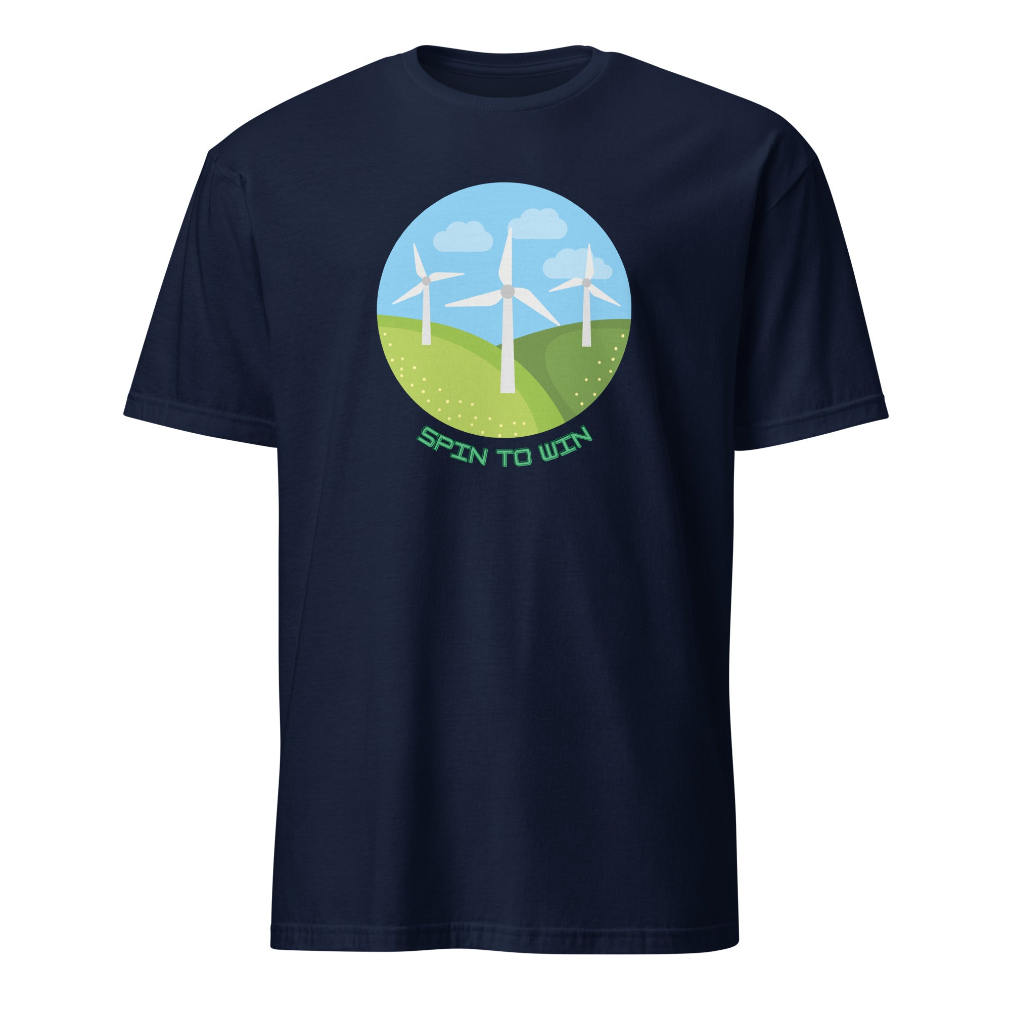 Spin To Win - Short-Sleeve Unisex T-Shirt Navy Unisex T-shirt Environment Globally Fulfilled Printed Worldwide