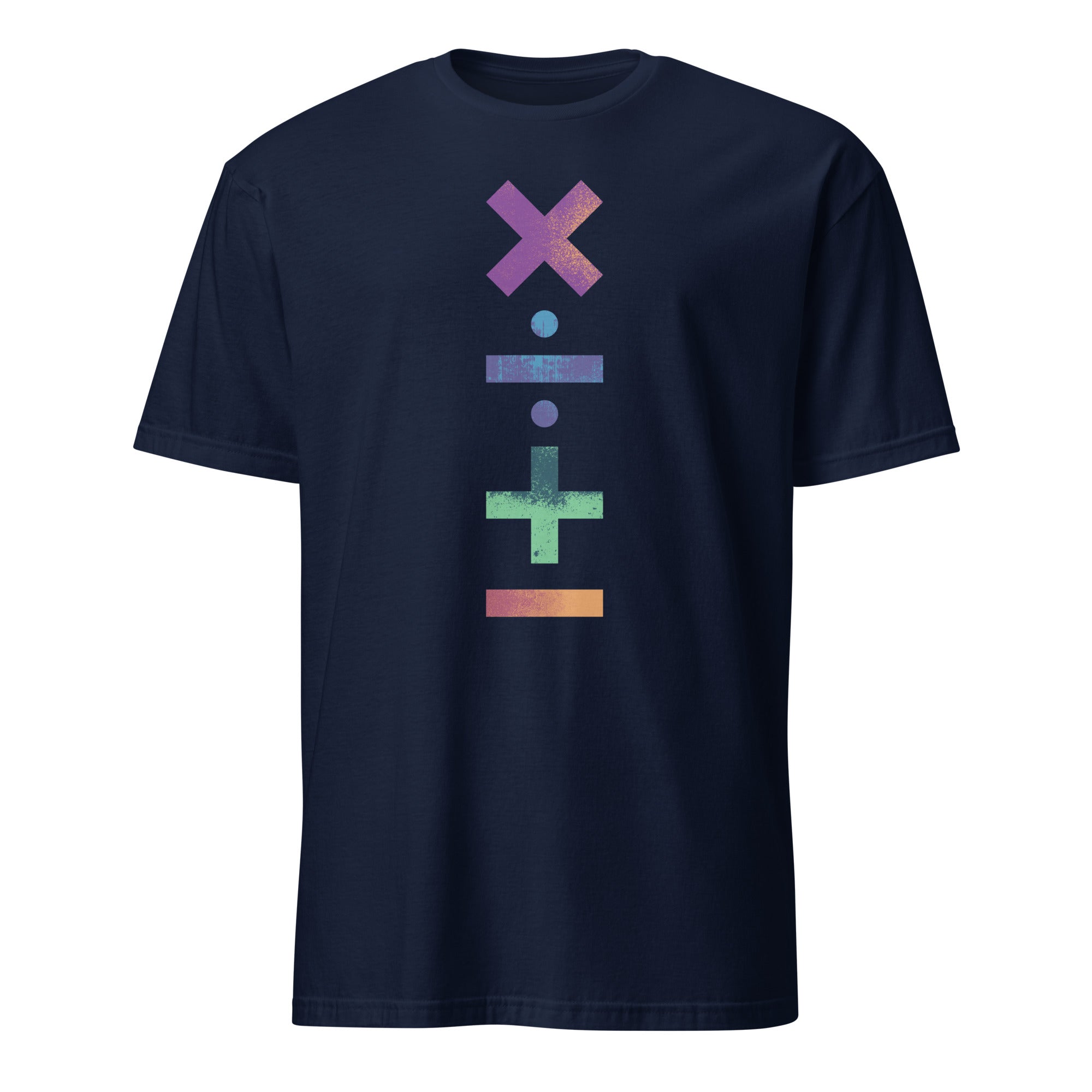 Maths Symbols - Short-Sleeve Unisex T-Shirt Navy Unisex T-shirt Globally Fulfilled Maths Printed Worldwide