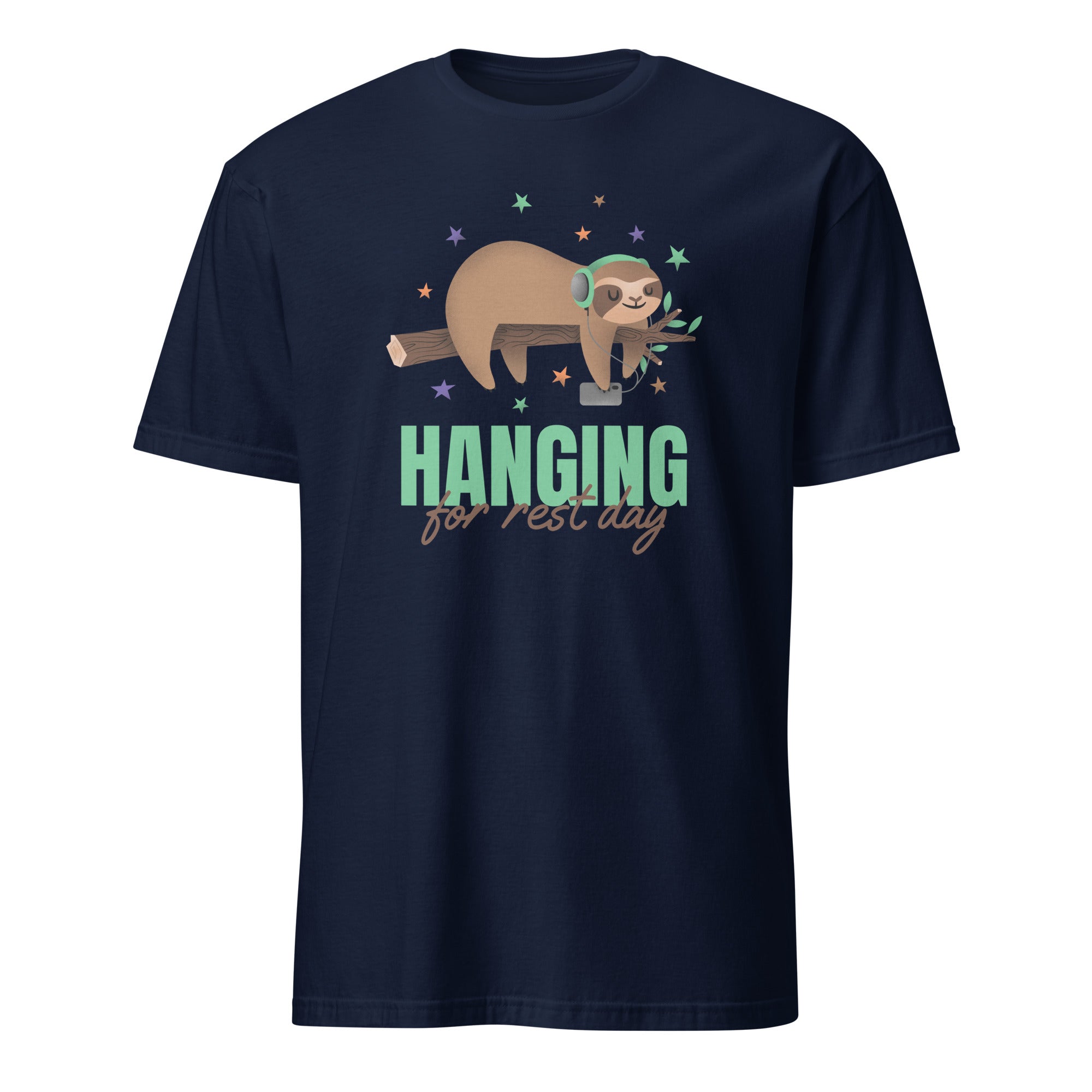 Hanging For Rest Day - Short-Sleeve Unisex T-Shirt Navy Unisex T-shirt Animal Globally Fulfilled Printed Worldwide
