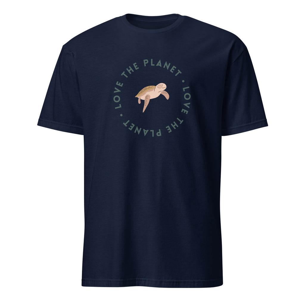 Love The Planet - Short-Sleeve Unisex T-Shirt Navy Unisex T-shirt Animal Globally Fulfilled Printed Worldwide