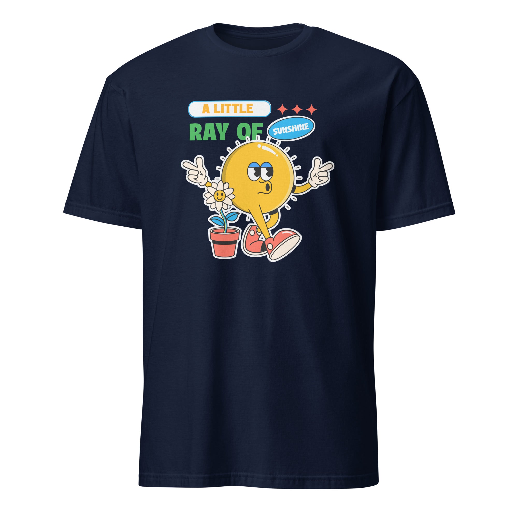A Little Ray Of Sunshine - Short-Sleeve Unisex T-Shirt Navy Unisex T-shirt Globally Fulfilled Positivity Printed Worldwide Summer