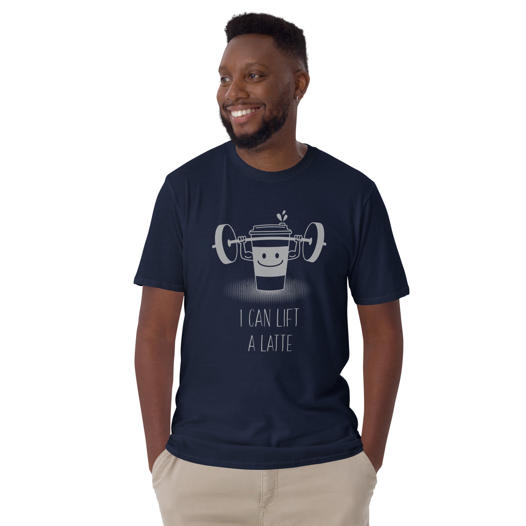 I Can Lift A Latte - Short-Sleeve Unisex T-Shirt Unisex T-shirt Coffee Fitness Globally Fulfilled Printed Worldwide
