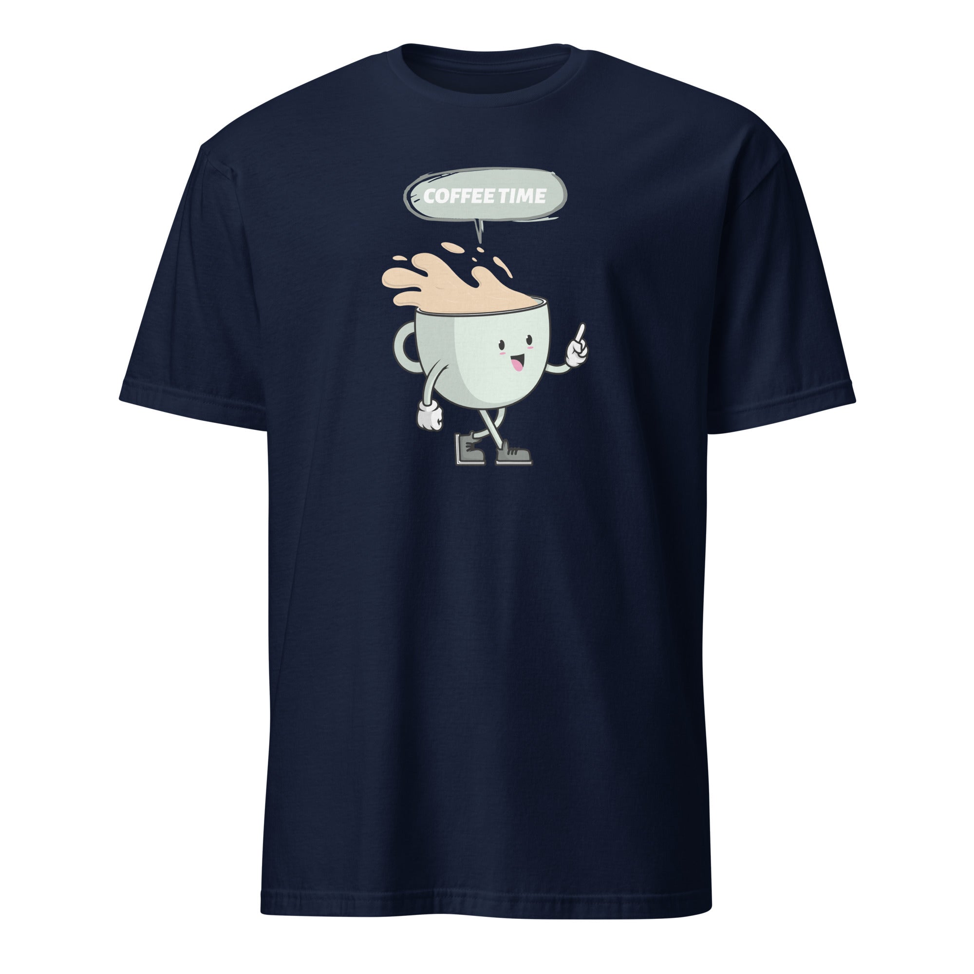 Coffee Time - Short-Sleeve Unisex T-Shirt Navy Unisex T-shirt Coffee Globally Fulfilled Printed Worldwide