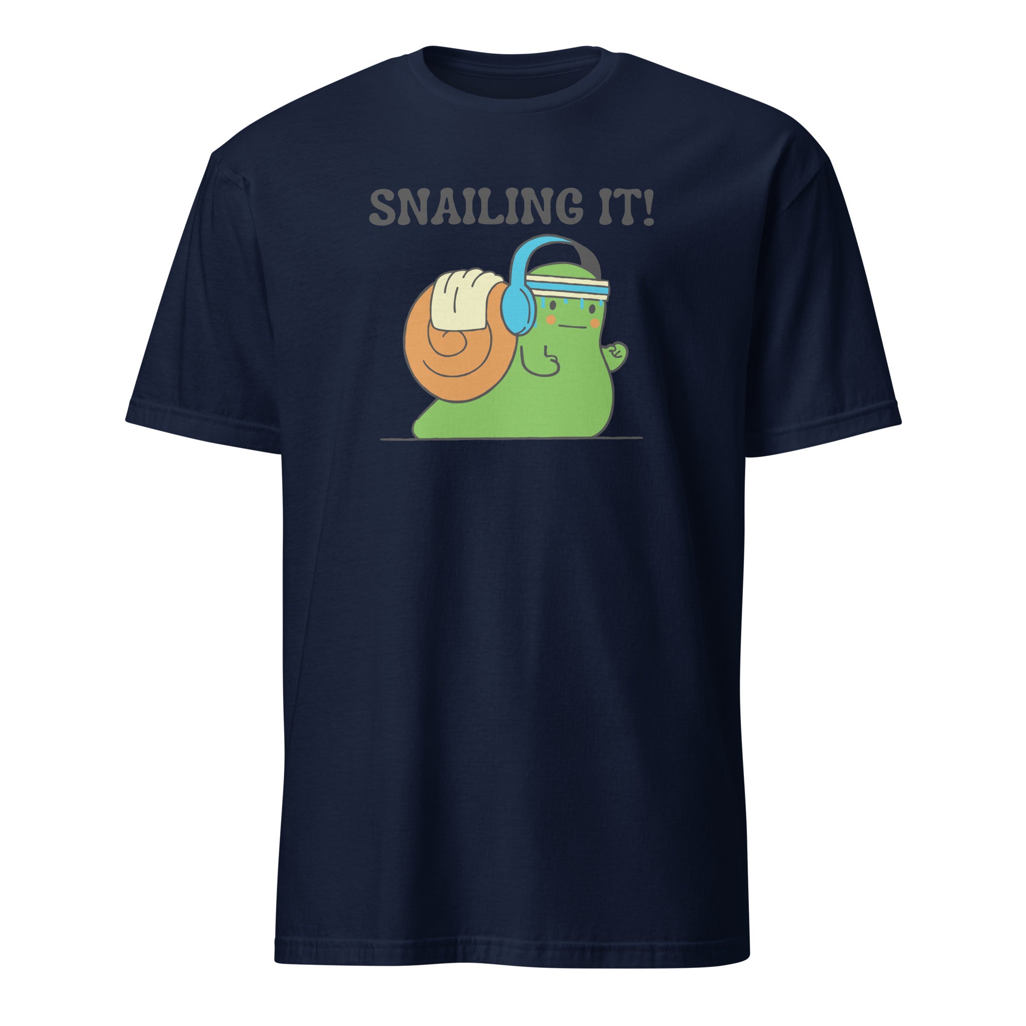 Snailing It - Short-Sleeve Unisex T-Shirt Navy Unisex T-shirt Animal Fitness Globally Fulfilled Printed Worldwide