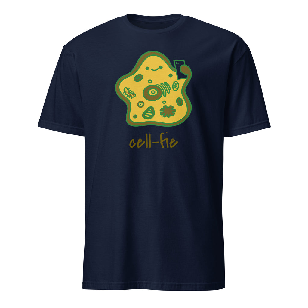 Cell-fie - Short-Sleeve Unisex T-Shirt Navy Unisex T-shirt Globally Fulfilled Printed Worldwide Science