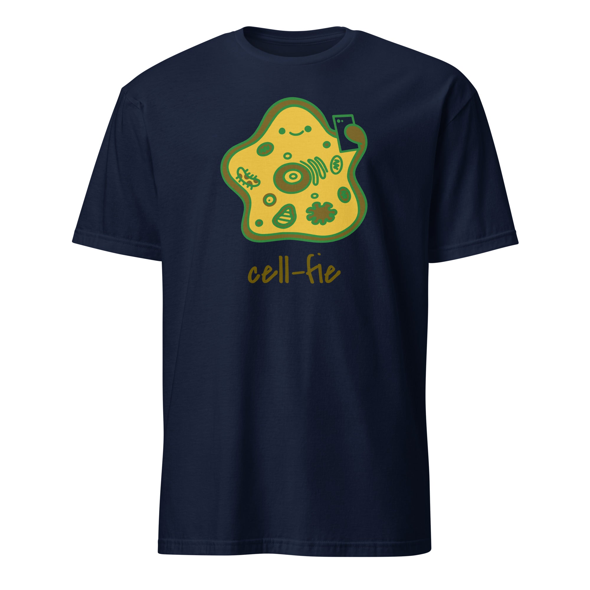 Cell-fie - Short-Sleeve Unisex T-Shirt Navy Unisex T-shirt Globally Fulfilled Printed Worldwide Science