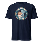 Addicted To Coffee - Short-Sleeve Unisex T-Shirt Navy Unisex T-shirt coffee funny Globally Fulfilled Printed Worldwide