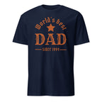 Personalised - World's Best Dad, Change Year - Short-Sleeve Unisex T-Shirt Navy Personalised T-shirt Customise Dad Globally Fulfilled Personalise