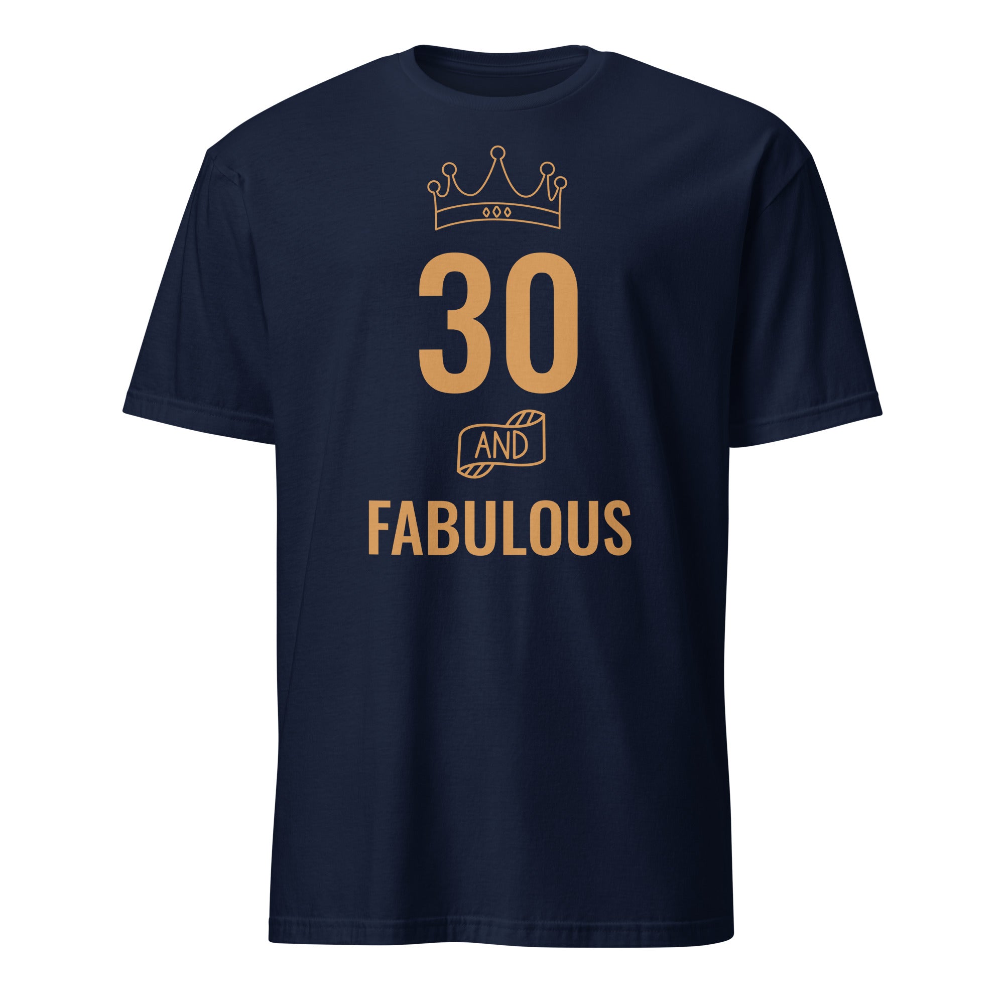 Personalised - Birthday And Fabulous, Change Age - Short-Sleeve Unisex T-Shirt Navy Personalised T-shirt Customise Globally Fulfilled Personalise