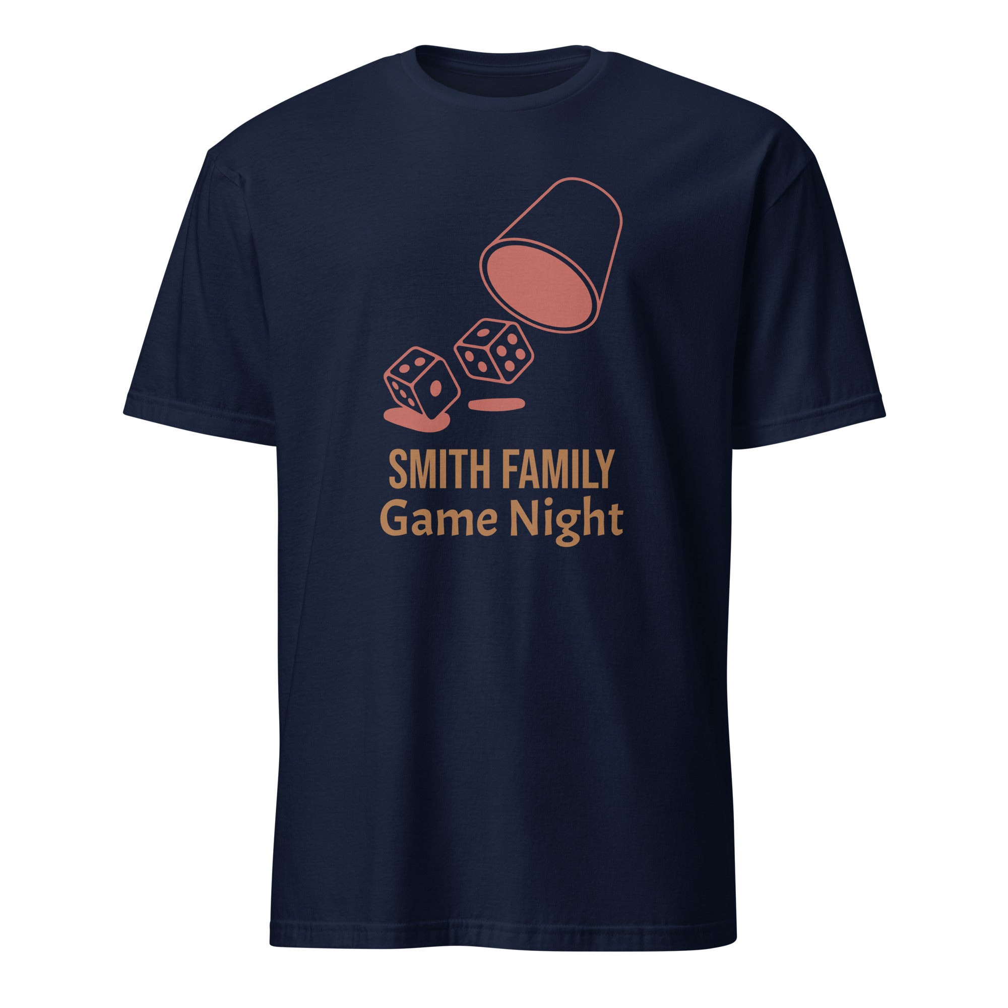 Personalised - Family Game Night 2, Change Name - Short-Sleeve Unisex T-Shirt Navy Personalised T-shirt Customise Games Globally Fulfilled Personalise