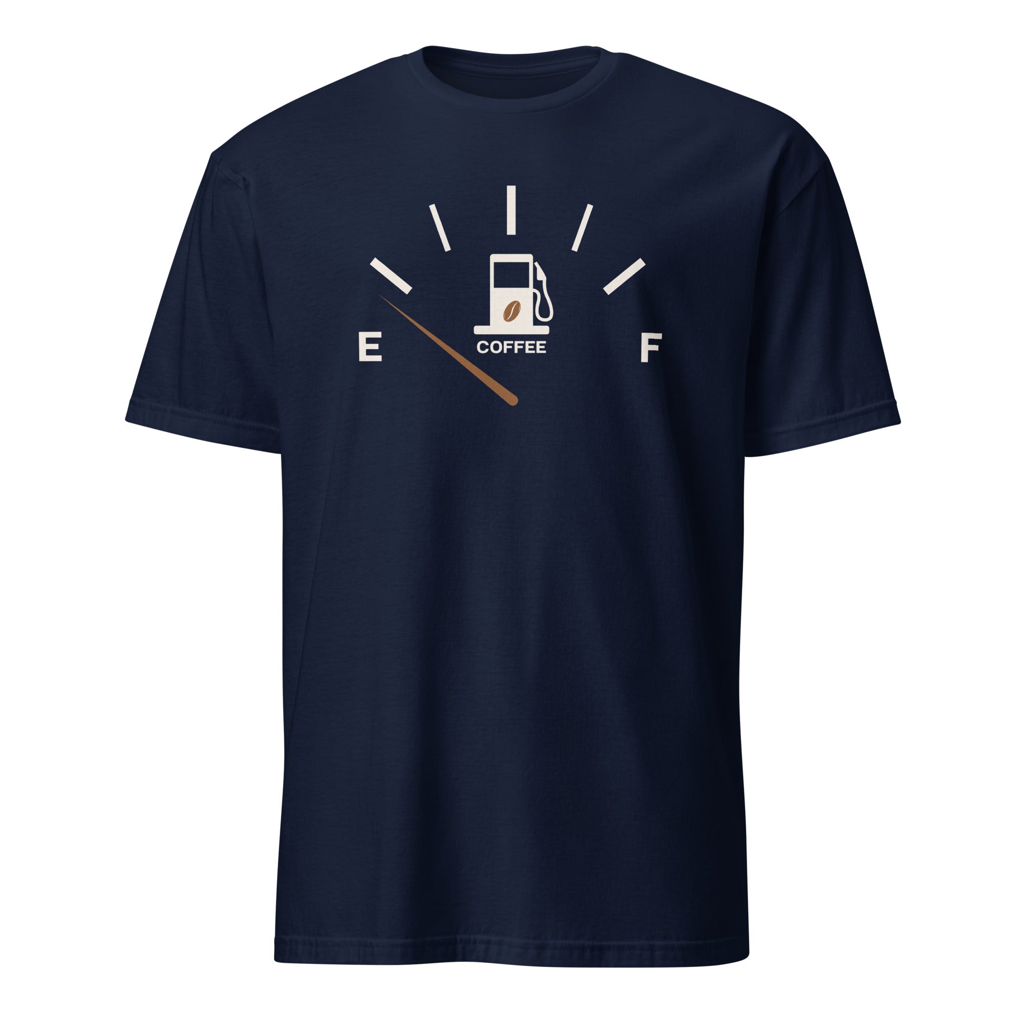 Coffee Fuel Gauge - Short-Sleeve Unisex T-Shirt Navy Unisex T-shirt Coffee Globally Fulfilled