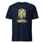 Melting Game Cube - Short-Sleeve Unisex T-Shirt Navy Unisex T-shirt Games Globally Fulfilled