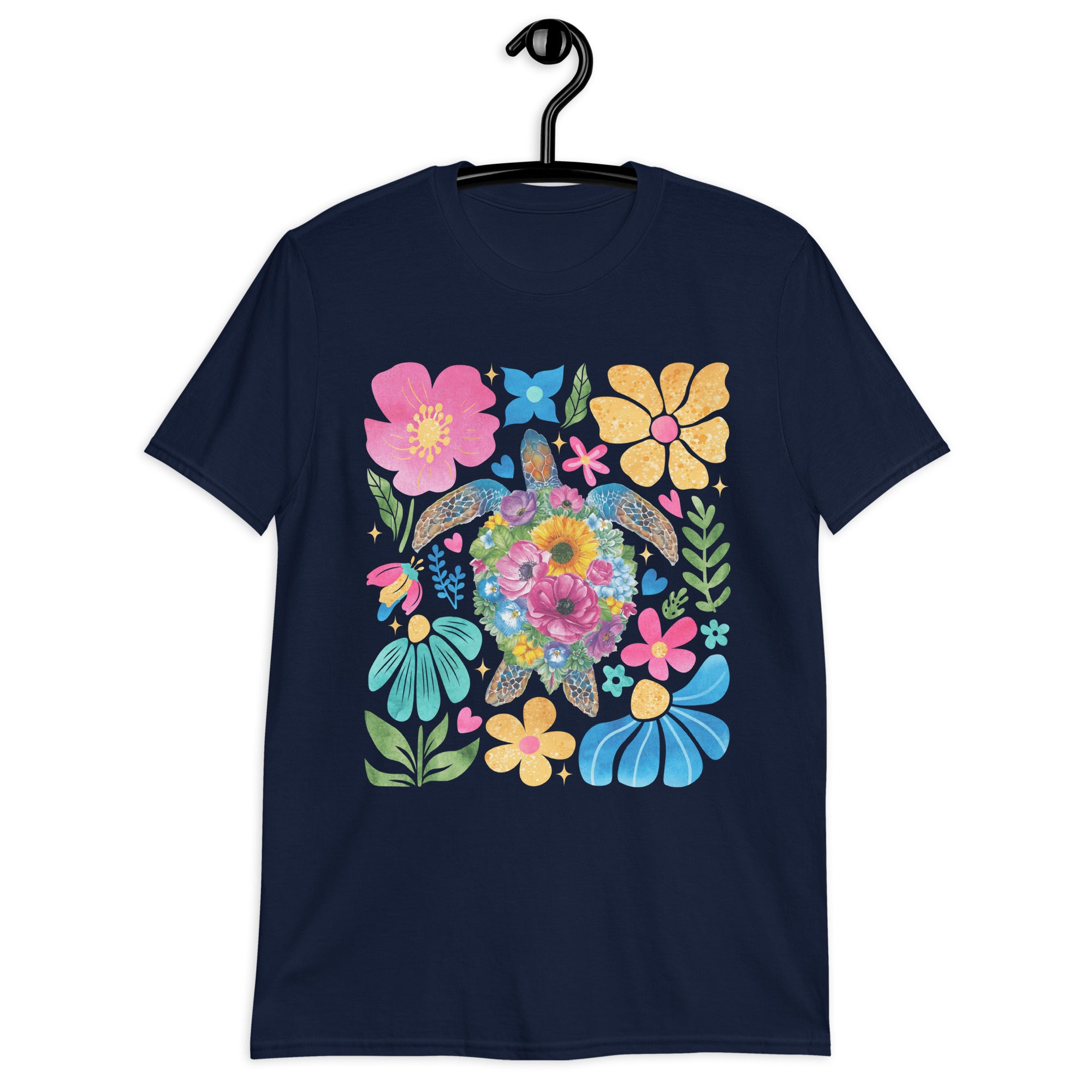 Boho Floral Turtle - Short-Sleeve Unisex T-Shirt Unisex T-shirt animal Globally Fulfilled
