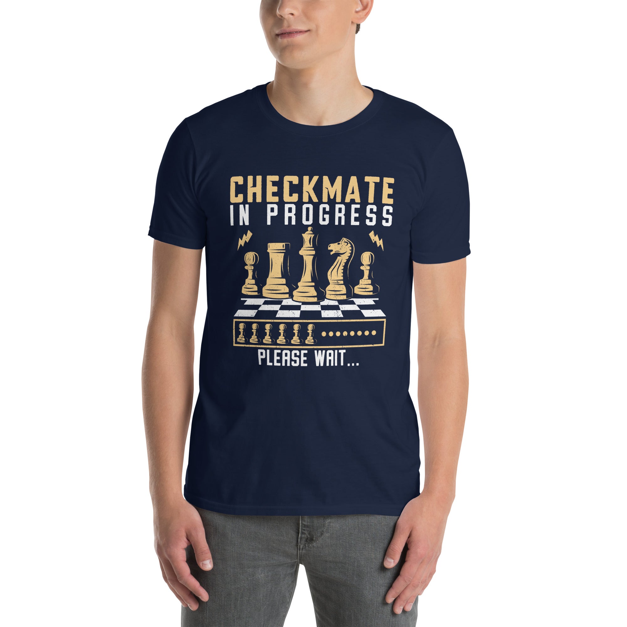 Checkmate In Progress, Chess - Short-Sleeve Unisex T-Shirt Unisex T-shirt Chess Games Globally Fulfilled