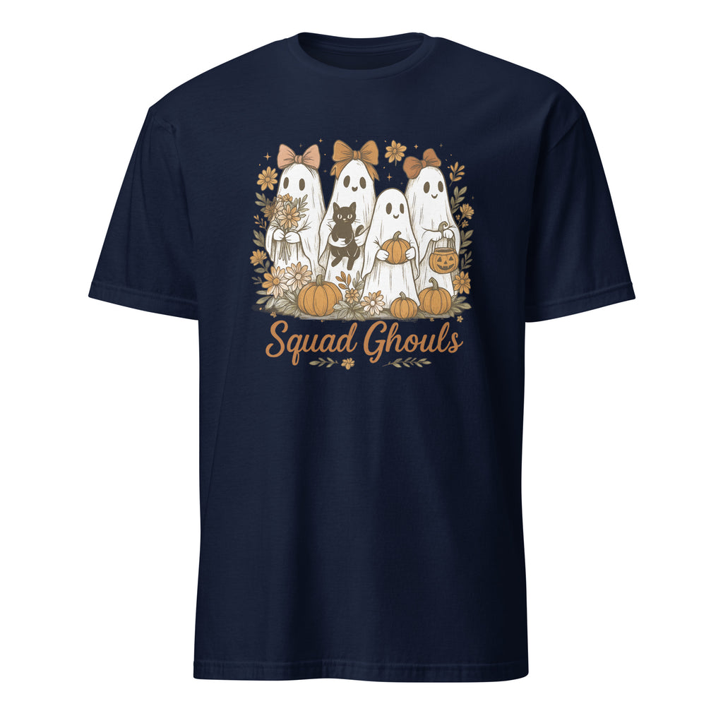 Squad Ghouls, Halloween - Short-Sleeve Unisex T-Shirt Navy Unisex T-shirt Globally Fulfilled Halloween