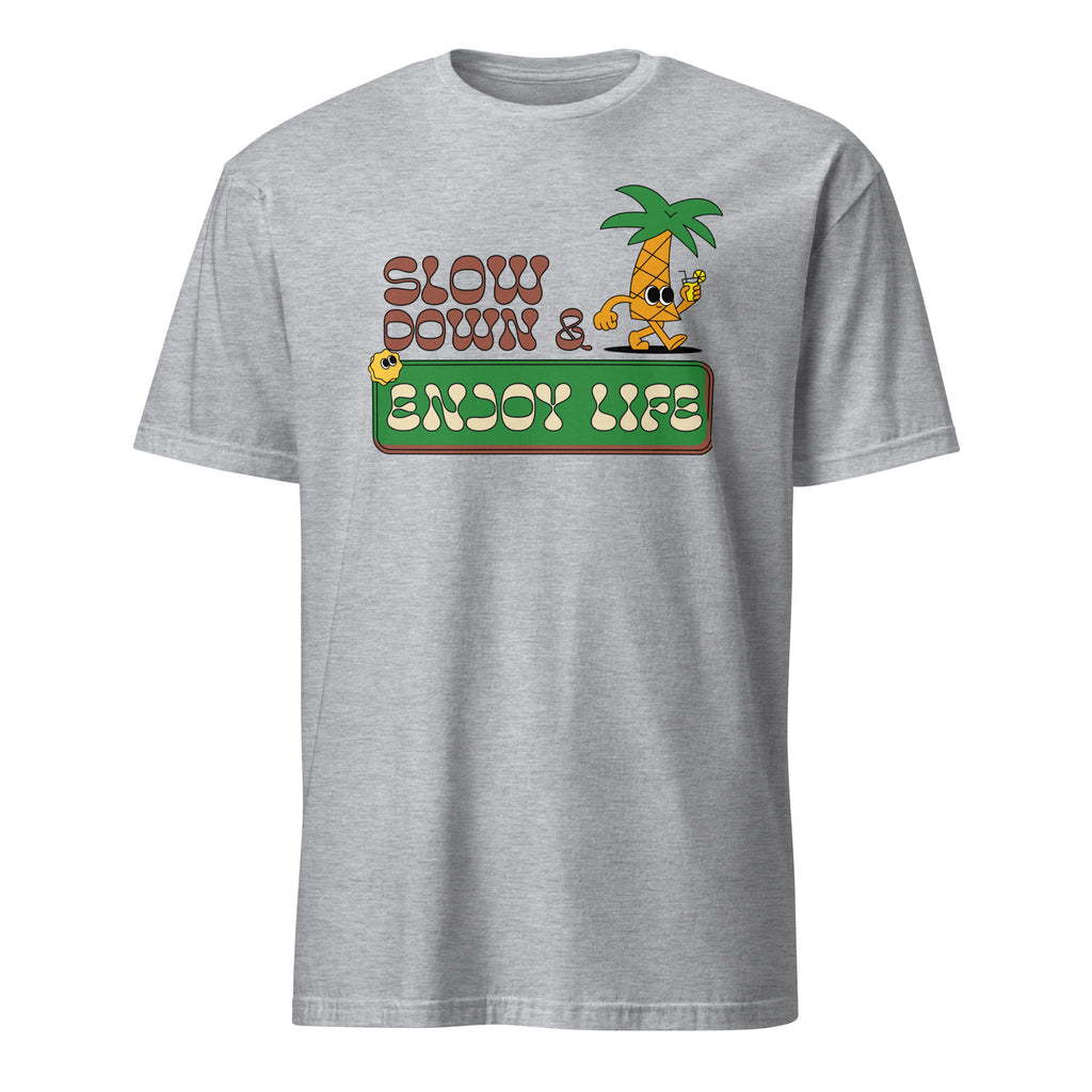 Slow Down And Enjoy Life - Short-Sleeve Unisex T-Shirt Sport Grey Unisex T-shirt Globally Fulfilled Printed Worldwide