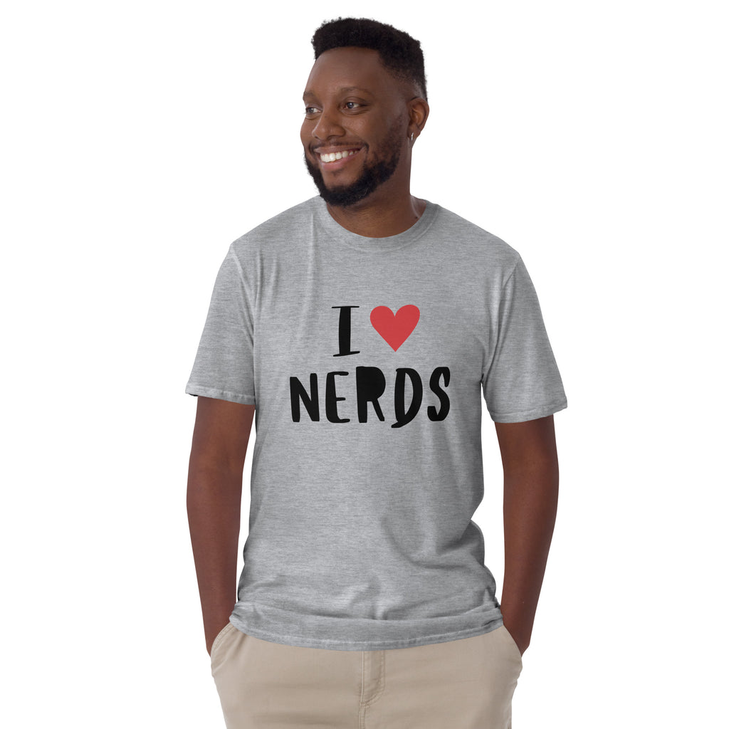 I Love Nerds, Red Heart - Short-Sleeve Unisex T-Shirt Unisex T-shirt Globally Fulfilled Printed Worldwide