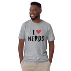 I Love Nerds, Red Heart - Short-Sleeve Unisex T-Shirt Unisex T-shirt Globally Fulfilled Printed Worldwide