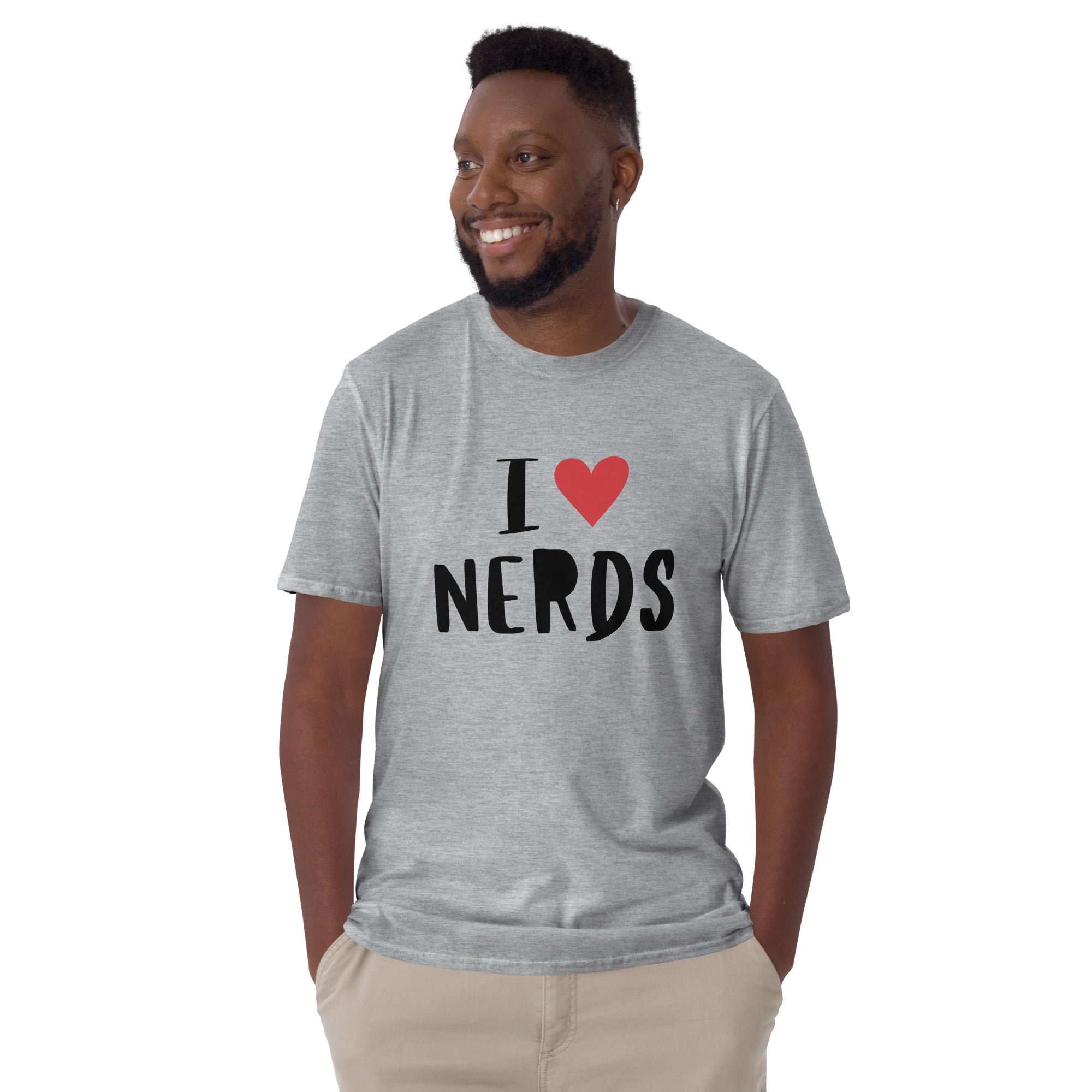 I Love Nerds, Red Heart - Short-Sleeve Unisex T-Shirt Unisex T-shirt Globally Fulfilled Printed Worldwide