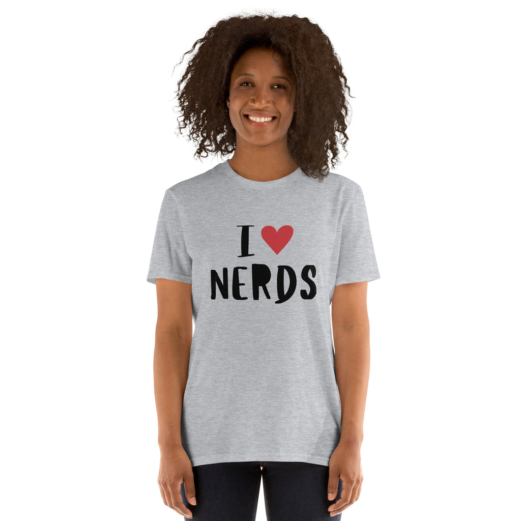 I Love Nerds, Red Heart - Short-Sleeve Unisex T-Shirt Unisex T-shirt Globally Fulfilled Printed Worldwide
