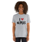 I Love Nerds, Red Heart - Short-Sleeve Unisex T-Shirt Unisex T-shirt Globally Fulfilled Printed Worldwide