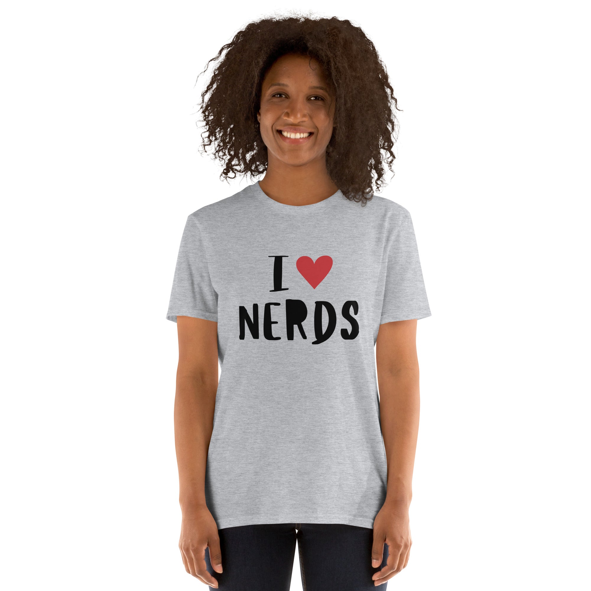 I Love Nerds, Red Heart - Short-Sleeve Unisex T-Shirt Unisex T-shirt Globally Fulfilled Printed Worldwide