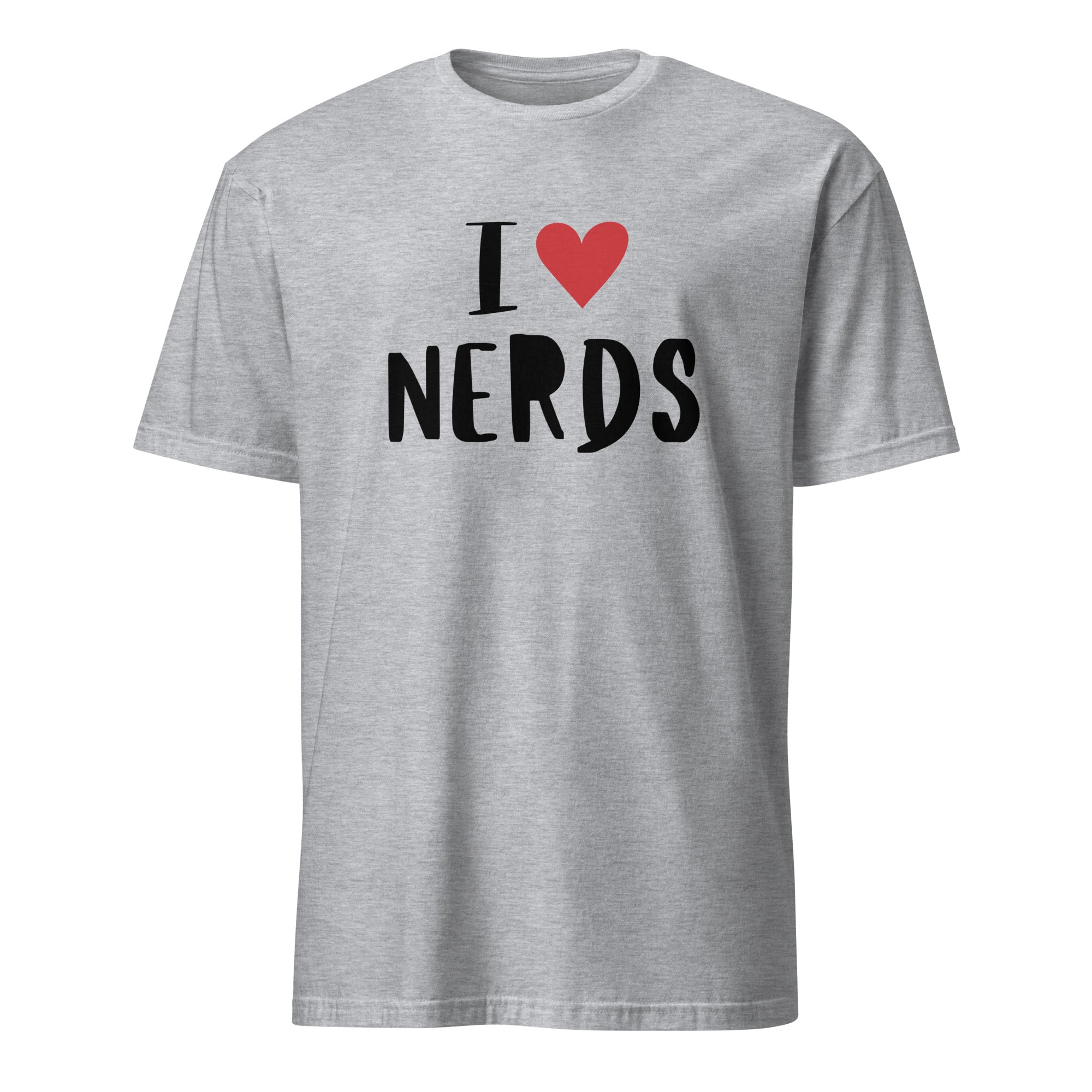 I Love Nerds, Red Heart - Short-Sleeve Unisex T-Shirt Sport Grey Unisex T-shirt Globally Fulfilled Printed Worldwide