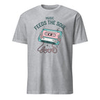 Music Feeds The Soul - Short-Sleeve Unisex T-Shirt Sport Grey Unisex T-shirt Globally Fulfilled Music Printed Worldwide Retro