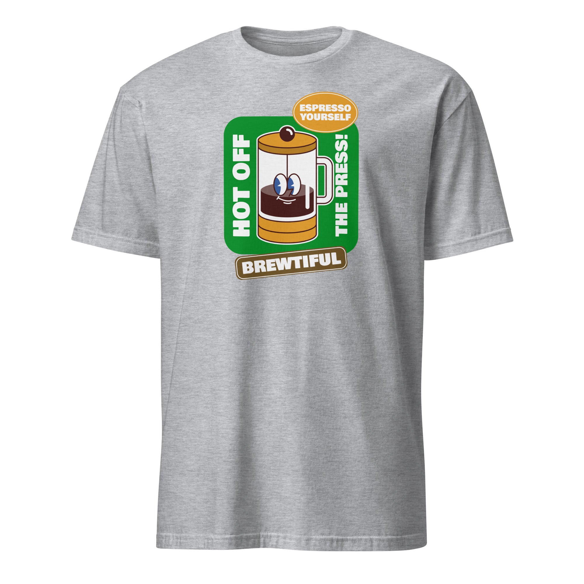 Brewtiful - Short-Sleeve Unisex T-Shirt Sport Grey Unisex T-shirt Coffee Globally Fulfilled Printed Worldwide