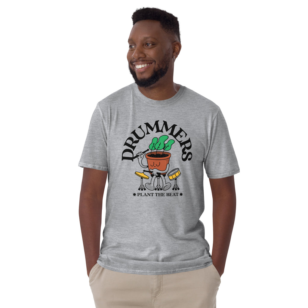 Drummers Plant The Beat - Short-Sleeve Unisex T-Shirt Unisex T-shirt Globally Fulfilled Music Plants Printed Worldwide