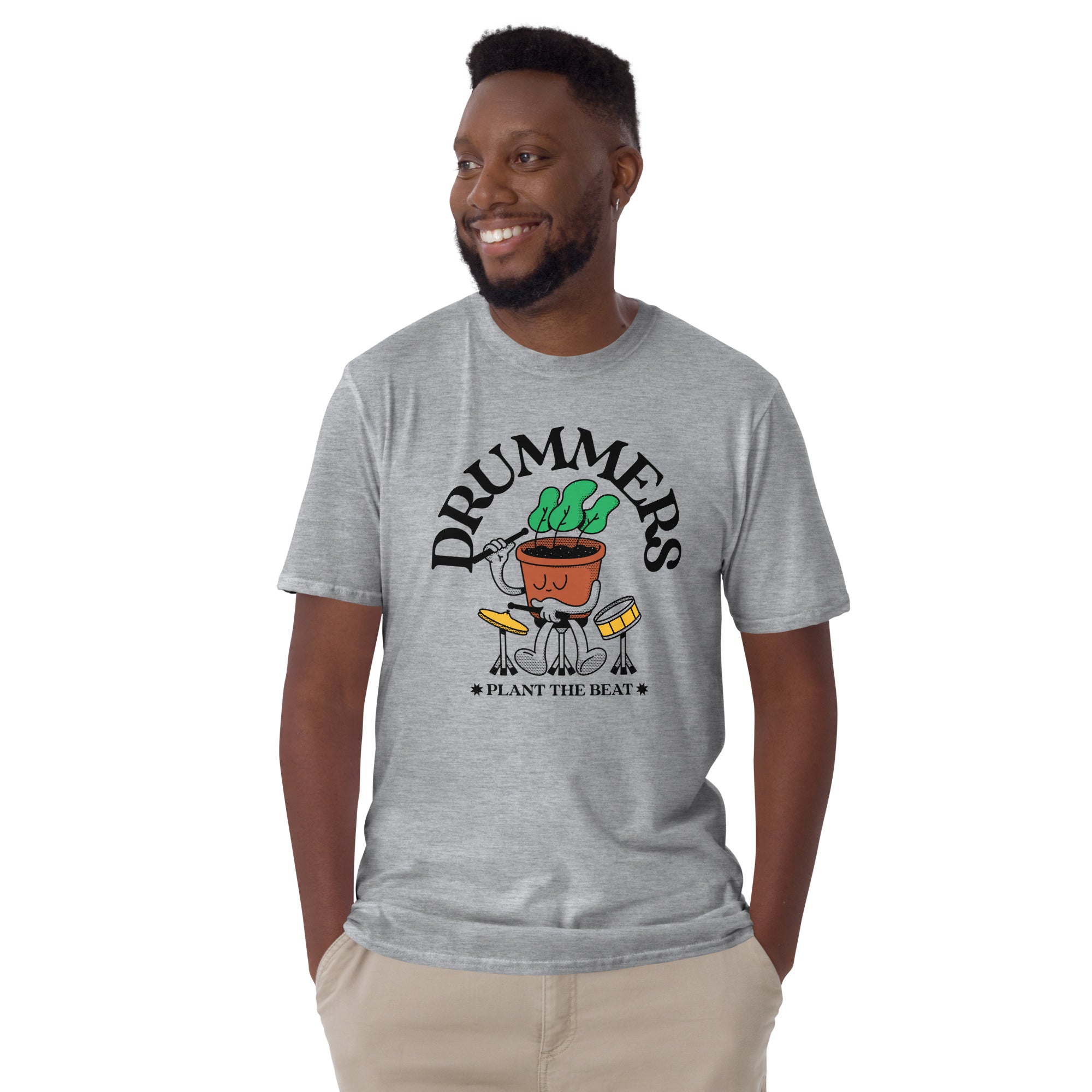 Drummers Plant The Beat - Short-Sleeve Unisex T-Shirt Unisex T-shirt Globally Fulfilled Music Plants Printed Worldwide