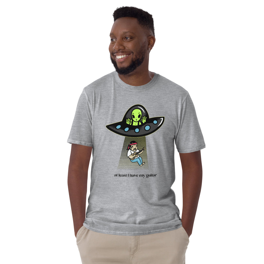 Guitarist Alien Abduction - Short-Sleeve Unisex T-Shirt Unisex T-shirt Globally Fulfilled Music Printed Worldwide Sci Fi