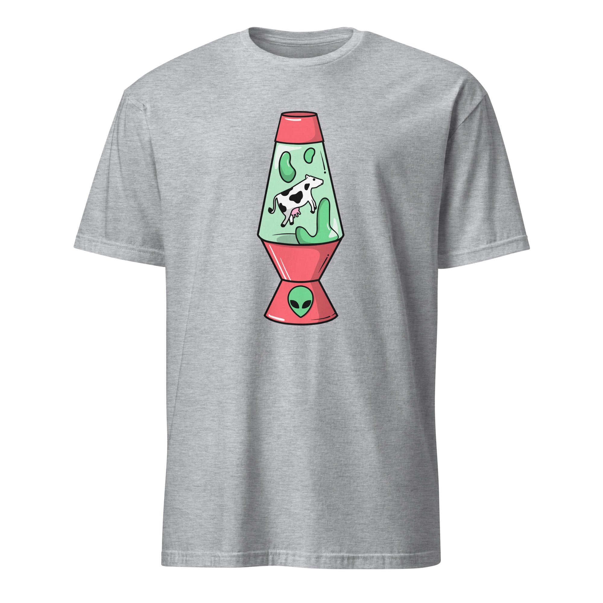 Alien Cow Lava Lamp - Short-Sleeve Unisex T-Shirt Sport Grey Unisex T-shirt Animal Globally Fulfilled Printed Worldwide Retro Sci Fi