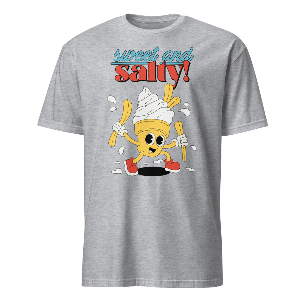 Sweet And Salty, Ice-Cream And Fries - Short-Sleeve Unisex T-Shirt Sport Grey Unisex T-shirt Food Globally Fulfilled Printed Worldwide