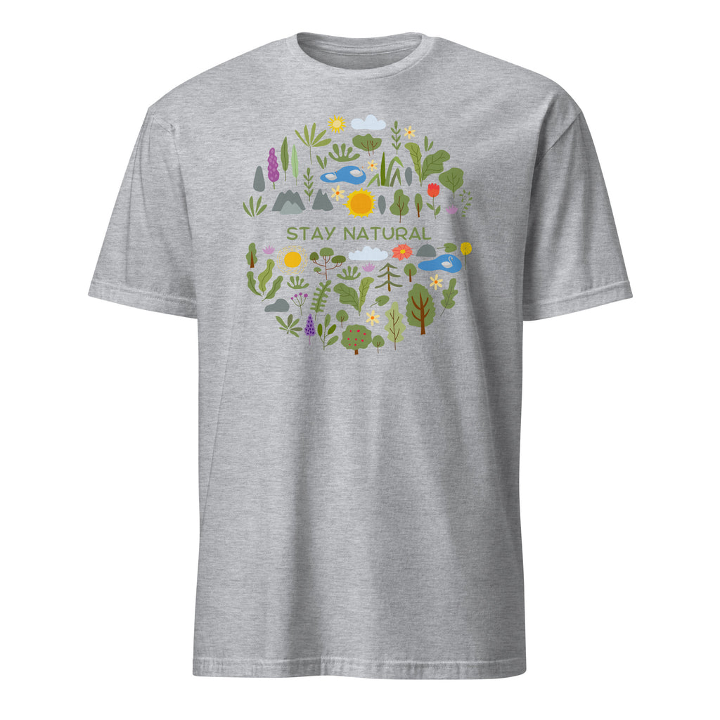 Stay Natural - Short-Sleeve Unisex T-Shirt Sport Grey Unisex T-shirt Globally Fulfilled nature plants Printed Worldwide