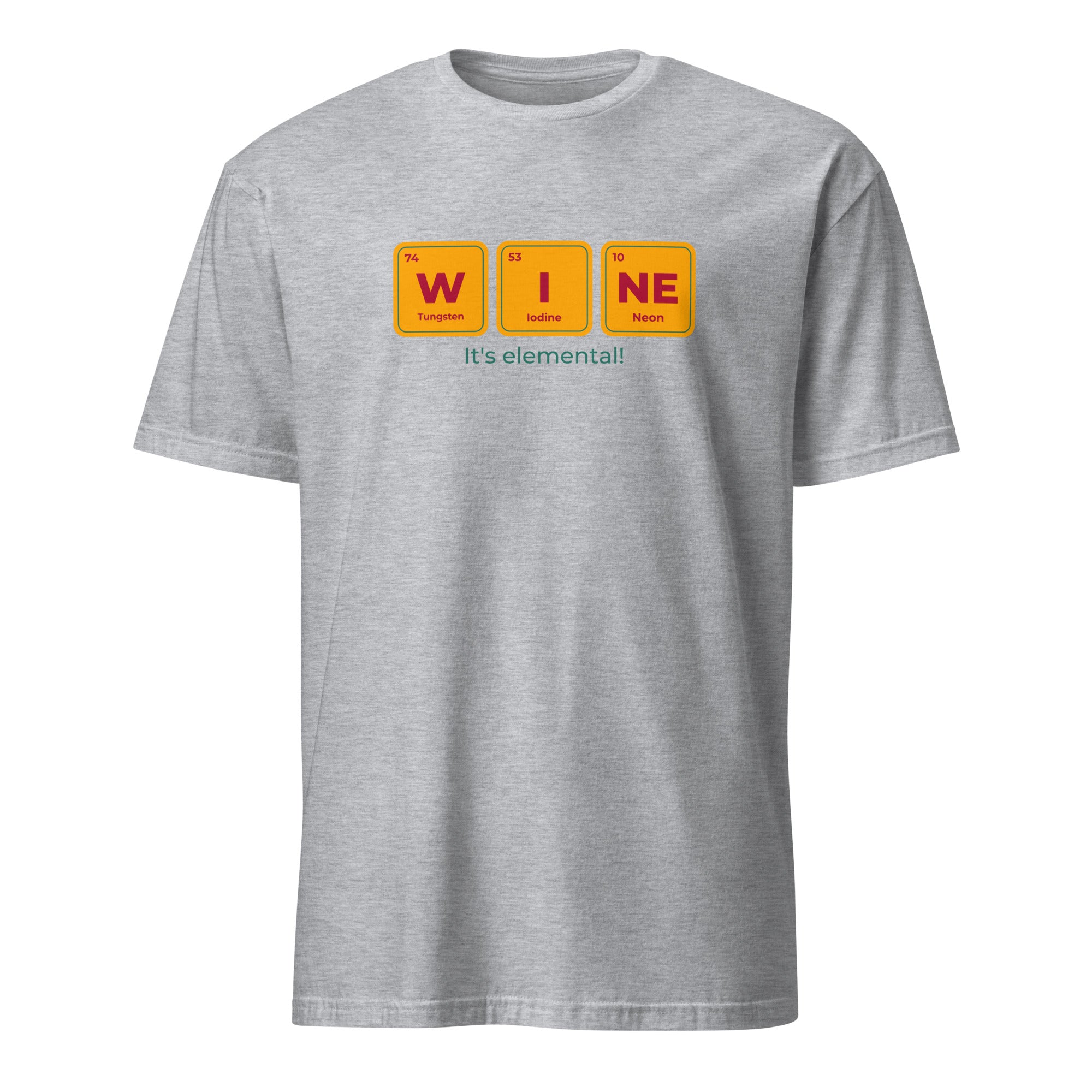 Wine, It's Elemental - Short-Sleeve Unisex T-Shirt Sport Grey Unisex T-shirt funny Globally Fulfilled Printed Worldwide science