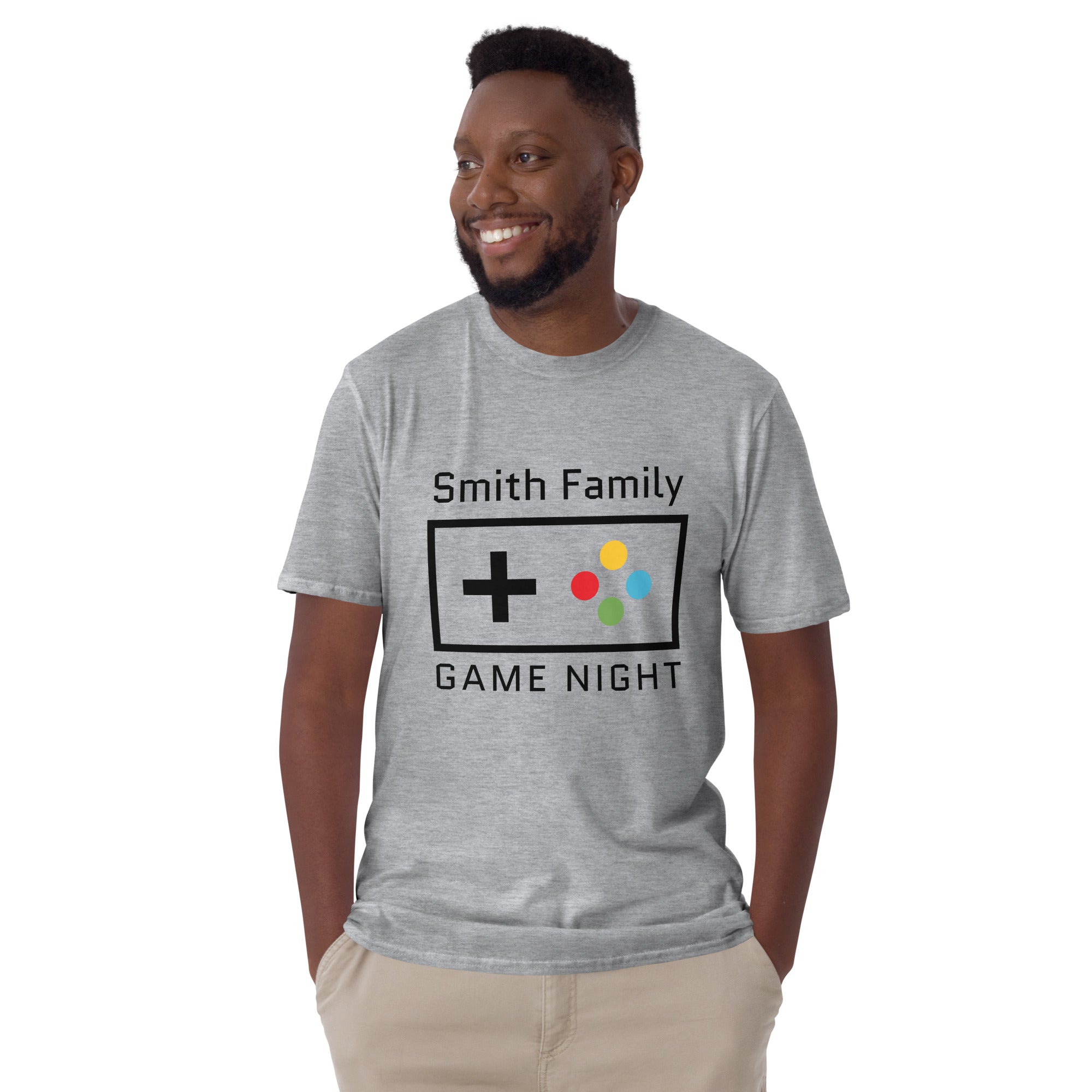Personalised - Family Game Night - Short-Sleeve Unisex T-Shirt Personalised T-shirt Customise Games Globally Fulfilled Personalise