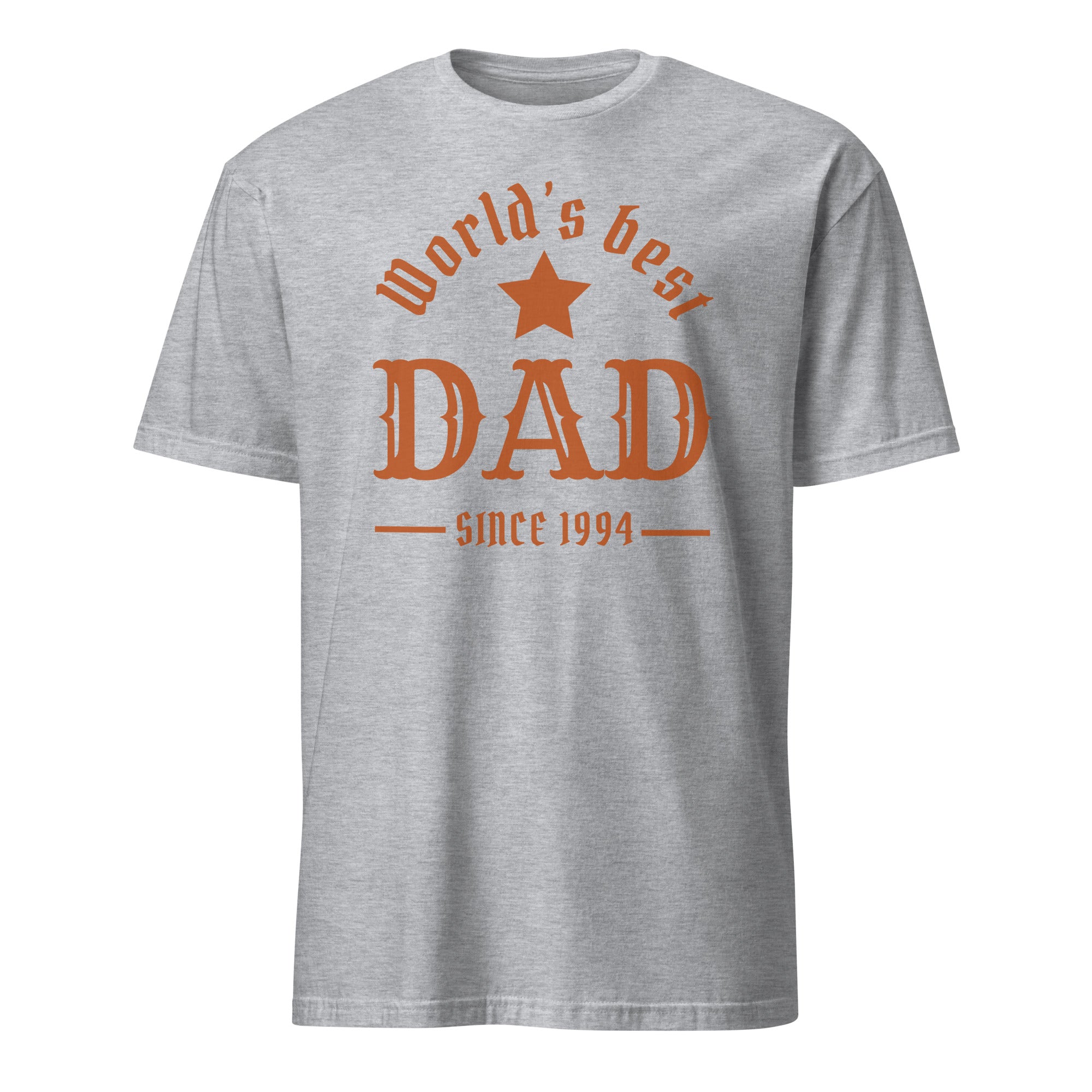 Personalised - World's Best Dad, Change Year - Short-Sleeve Unisex T-Shirt Sport Grey Personalised T-shirt Customise Dad Globally Fulfilled Personalise
