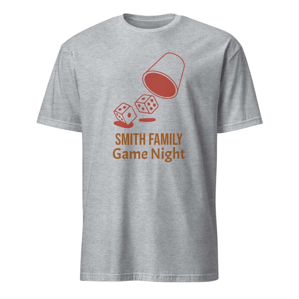 Personalised - Family Game Night 2, Change Name - Short-Sleeve Unisex T-Shirt Sport Grey Personalised T-shirt Customise Games Globally Fulfilled Personalise