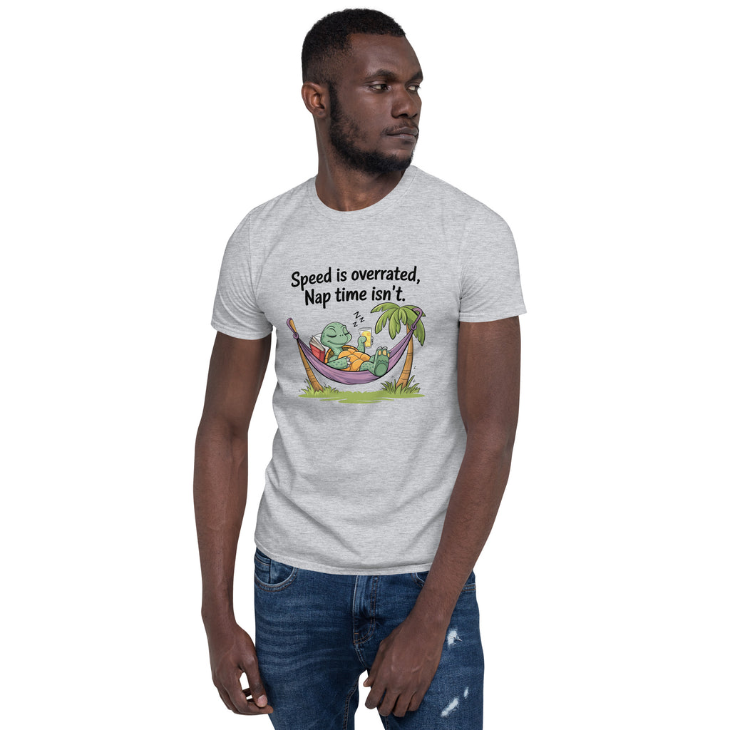 Tortoise, Speed Is Overrated, Nap Time Isn't - Short-Sleeve Unisex T-Shirt Unisex T-shirt animal Globally Fulfilled