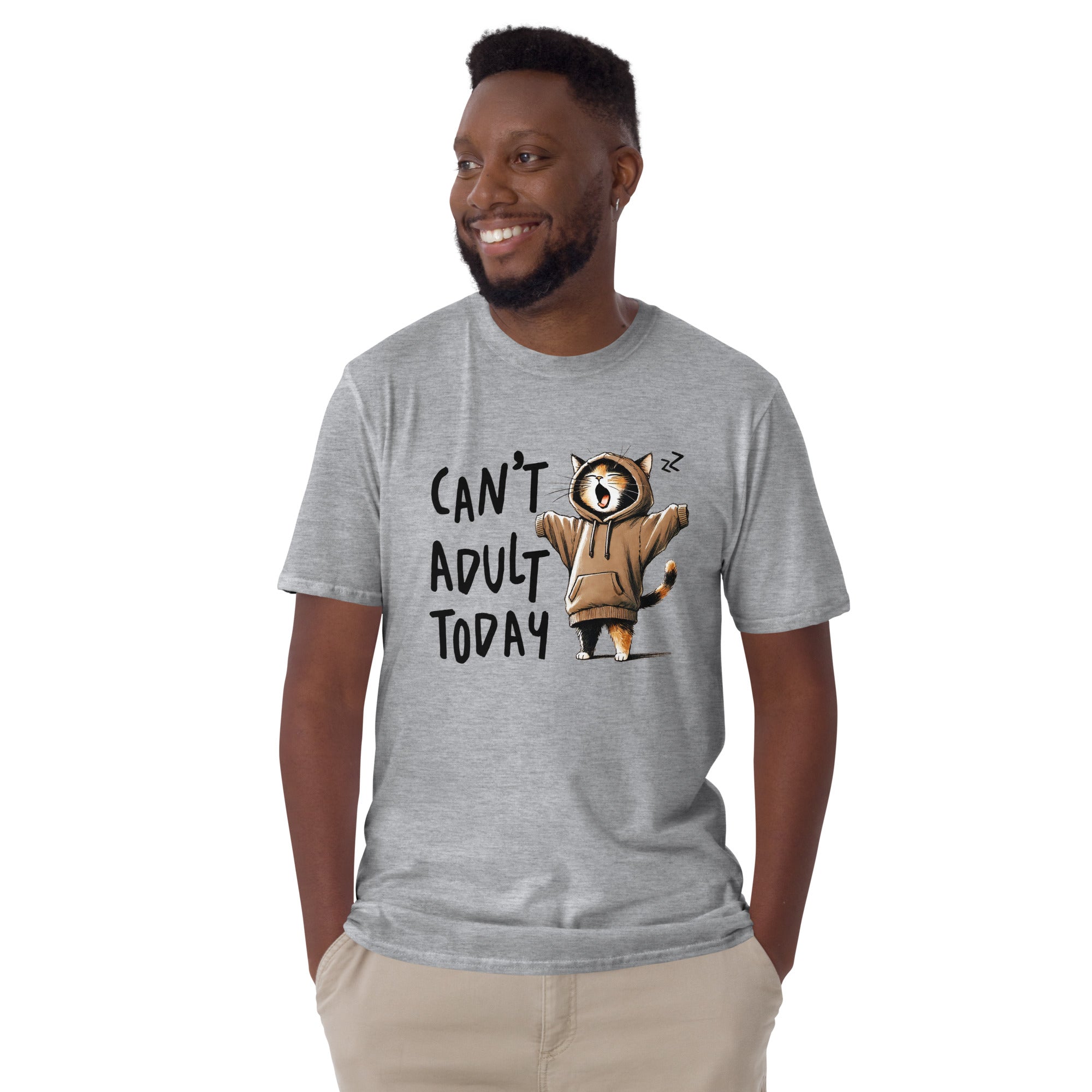 Can't Adult Today, Cat - Short-Sleeve Unisex T-Shirt Unisex T-shirt animal Globally Fulfilled