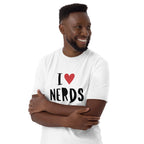 I Love Nerds, Red Heart - Short-Sleeve Unisex T-Shirt Unisex T-shirt Globally Fulfilled Printed Worldwide