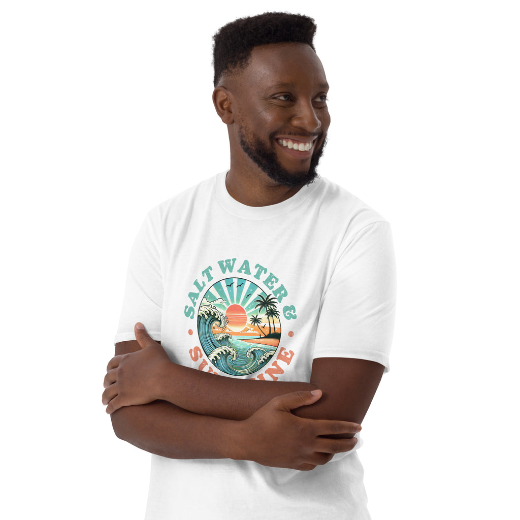 Salt Water And Sunshine - Short-Sleeve Unisex T-Shirt Unisex T-shirt Globally Fulfilled Surf