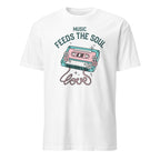 Music Feeds The Soul - Short-Sleeve Unisex T-Shirt White Unisex T-shirt Globally Fulfilled Music Printed Worldwide Retro